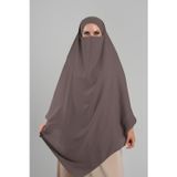 Hürrem Bone Koyu Vizon Pratik Hazır Geçmeli Tesettür Eşarp Krep Bağcıklı Çift Katlı Sufle Hijab 2314_38