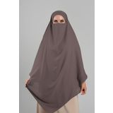 Hürrem Bone Koyu Vizon Pratik Hazır Geçmeli Tesettür Eşarp Krep Bağcıklı Sufle Hijab 2313_38