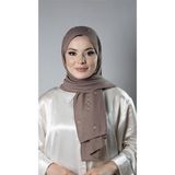 Hürrem Bone Koyu Vizon Pratik Hazır Geçmeli Tesettür Şal Örme Kumaş Taşlı Çiçek Desenli 2118C_38