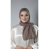 Hürrem Bone Koyu Vizon Pratik Hazır Geçmeli Tesettür Şal Örme Kumaş Taşlı Yıldız Desenli 2118Y_38