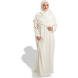 Hürrem Bone Krem Iki Parça Namaz Elbisesi Dokuma Kendinden Desenli 2502_40 - Standart