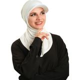 Hürrem Bone Krem Pratik Hazır Geçmeli Şapkalı Tesettür Eşarp Viskon Düz 2513_40 - Standart
