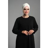 Hürrem Bone Krem Pratik Hazır Geçmeli Tesettür Bone Fukuro Sandy Kumaş Büzgülü 1831_40