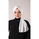 Hürrem Bone Krem Pratik Hazır Geçmeli Tesettür Bone Sandy Kumaş Atkılı 2204_40