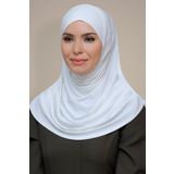 HÜRREM BONE Krem Pratik Hazır Geçmeli Tesettür Eşarp Sandy Kumaş Kendinden Boneli _40 1290