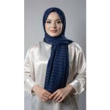 Hürrem Bone Lacivert Desenli Şal Şifon Kumaş Kareli Çizgili 202107_02