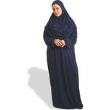 Hürrem Bone Lacivert Iki Parça Namaz Elbisesi Viskon Düz 2504_02 - Standart