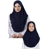 Hürrem Bone Lacivert Pratik Anne Kız Kombin Tesettür Eşarp Sandy Düz Hijab 230812_02