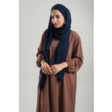 Hürrem Bone Lacivert Pratik Hazır Geçmeli Bone Şal Şifon Geçmeli Tek Bantlı Çapraz 1455_02