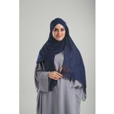 Hürrem Bone Lacivert Pratik Hazır Geçmeli Bone Şal Şifon Kendinden Boneli Tek Bantlı 1453_02