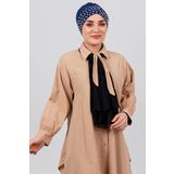 Hürrem Bone Lacivert Pratik Hazır Geçmeli Tesettür Bone Sandy Kumaş Taşlı 1456_02