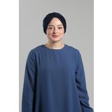 HÜRREM BONE Lacivert Pratik Hazır Geçmeli Tesettür Bone Sandy Pileli Salaş 2121_02
