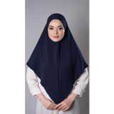 Hürrem Bone Lacivert Pratik Hazır Geçmeli Tesettür Eşarp Aerobin Kumaş Düz Hijab 2309_02
