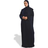 Hürrem Bone Lacivert Tek Parça Namaz Elbisesi Viskon Düz 2503_02 - Standart
