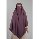 Hürrem Bone Mor Pratik Hazır Geçmeli Tesettür Eşarp Krep Bağcıklı Çift Katlı Sufle Hijab 2314_22