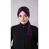 Hürrem Bone Mürdüm Pratik Hazır Geçmeli Tesettür Bone Sandy Kumaş Atkılı 2204_07