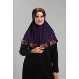 Hürrem Bone Mürdüm Pratik Hazır Geçmeli Tesettür Eşarp Sandy Renkli Desenli Fileli 2401_07