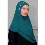 HÜRREM BONE P. Mavisi Pratik Hazır Geçmeli Malezya Şal Şifon Taşlı _17 1850