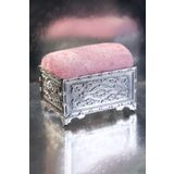 Hürrem Bone Pembe Eşarp Şal Iğnedanlık Kadife Gümüş Sandık 5006_04