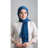 Hürrem Bone Petrol Mavisi Pratik Hazır Geçmeli Eşarp Sandy Kumaş Sade 1817_17