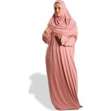 Hürrem Bone Pudra Iki Parça Namaz Elbisesi Viskon Düz 2504_06 - Standart