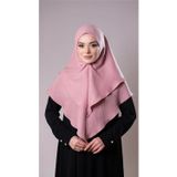 Hürrem Bone Pudra Pratik Hazır Geçmeli Tesettür Eşarp Pamuk Caz Kumaş Çift Katlı Düz Hijab 2303_06