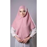Hürrem Bone Pudra Pratik Hazır Geçmeli Tesettür Eşarp Pamuk Caz Kumaş Düz Hijab 2306_06
