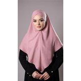 Hürrem Bone Pudra Pratik Hazır Geçmeli Tesettür Eşarp Pamuk Caz Kumaş Tek Katlı Çapraz Hijab 2305_06