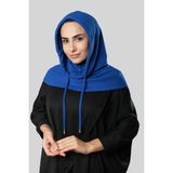 Hürrem Bone Saks Mavisi Bağcıklı Salaş Balaklava Boyunluklu Bere Triko Düz 2326_24