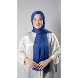 Hürrem Bone Saks Mavisi Düz Klasik Şal Şifon Kumaş Janjan Abiye 202108_24