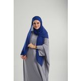 Hürrem Bone Saks Mavisi Pratik Hazır Geçmeli Bone Şal Şifon Çapraz 2001_24