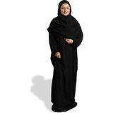 Hürrem Bone Siyah Iki Parça Namaz Elbisesi Dokuma Kendinden Desenli 2502_01 - Standart