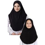Hürrem Bone Siyah Pratik Anne Kız Kombin Tesettür Eşarp Sandy Düz Hijab 230812_01