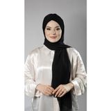 Hürrem Bone Siyah Pratik Hazır Geçmeli Bone Şal Şifon Kendinden Boneli Üç Bantlı 1451_01 - Standart
