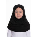 Hürrem Bone Siyah Pratik Hazır Geçmeli Çocuk Tesettür Bone Sandy Kumaş Kendinden Boneli 78_01