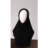 Hürrem Bone Siyah Pratik Hazır Geçmeli Genç Tesettür Bone Sandy Kumaş Düz Hijab 2312_01