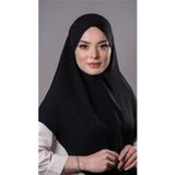 Hürrem Bone Siyah Pratik Hazır Geçmeli Tesettür Eşarp Aerobin Kumaş Çapraz Hijab 2307_01