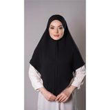 Hürrem Bone Siyah Pratik Hazır Geçmeli Tesettür Eşarp Aerobin Kumaş Düz Hijab 2309_01