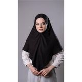 Hürrem Bone Siyah Pratik Hazır Geçmeli Tesettür Eşarp Pamuk Caz Kumaş Düz Hijab 2306_01