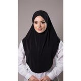Hürrem Bone Siyah Pratik Hazır Geçmeli Tesettür Eşarp Sandy Kumaş Düz 2308_01 - Standart