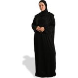 Hürrem Bone Siyah Tek Parça Namaz Elbisesi Viskon Düz 2503_01 - Standart