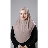 Hürrem Bone Sütlü Kahve Pratik Hazır Geçmeli Tesettür Eşarp Sandy Kumaş Düz Hijab 2308_26
