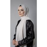 Hürrem Bone Taş Desenli Şal Şifon Kumaş Kareli Çizgili 202107_46