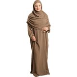 Hürrem Bone Vizon Iki Parça Namaz Elbisesi Dokuma Kendinden Desenli 2502_10 - Standart