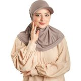 Hürrem Bone Vizon Pratik Hazır Geçmeli Şapkalı Tesettür Eşarp Viskon Düz 2513_10 - Standart