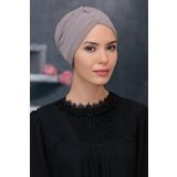 HÜRREM BONE Vizon Pratik Hazır Geçmeli Tesettür Bone Sandy Kumaş Taçlı Büzgülü 1208_10