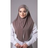 Hürrem Bone Vizon Pratik Hazır Geçmeli Tesettür Eşarp Sandy Kumaş Yırtmaçlı Düz Hijab 2310_10