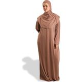 Hürrem Bone Vizon Tek Parça Namaz Elbisesi Viskon Düz 2503_10 - Standart