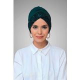 HÜRREM BONE Zümrüt Pratik Hazır Geçmeli Tesettür Bone Sandy Kumaş Pullu Tek Çapraz 1907_37