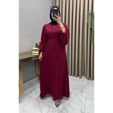 Hürrem GÜLRU ELBİSE Bordo Kadın İthal Ayrobin Kumaş Mevsimlik Elbise